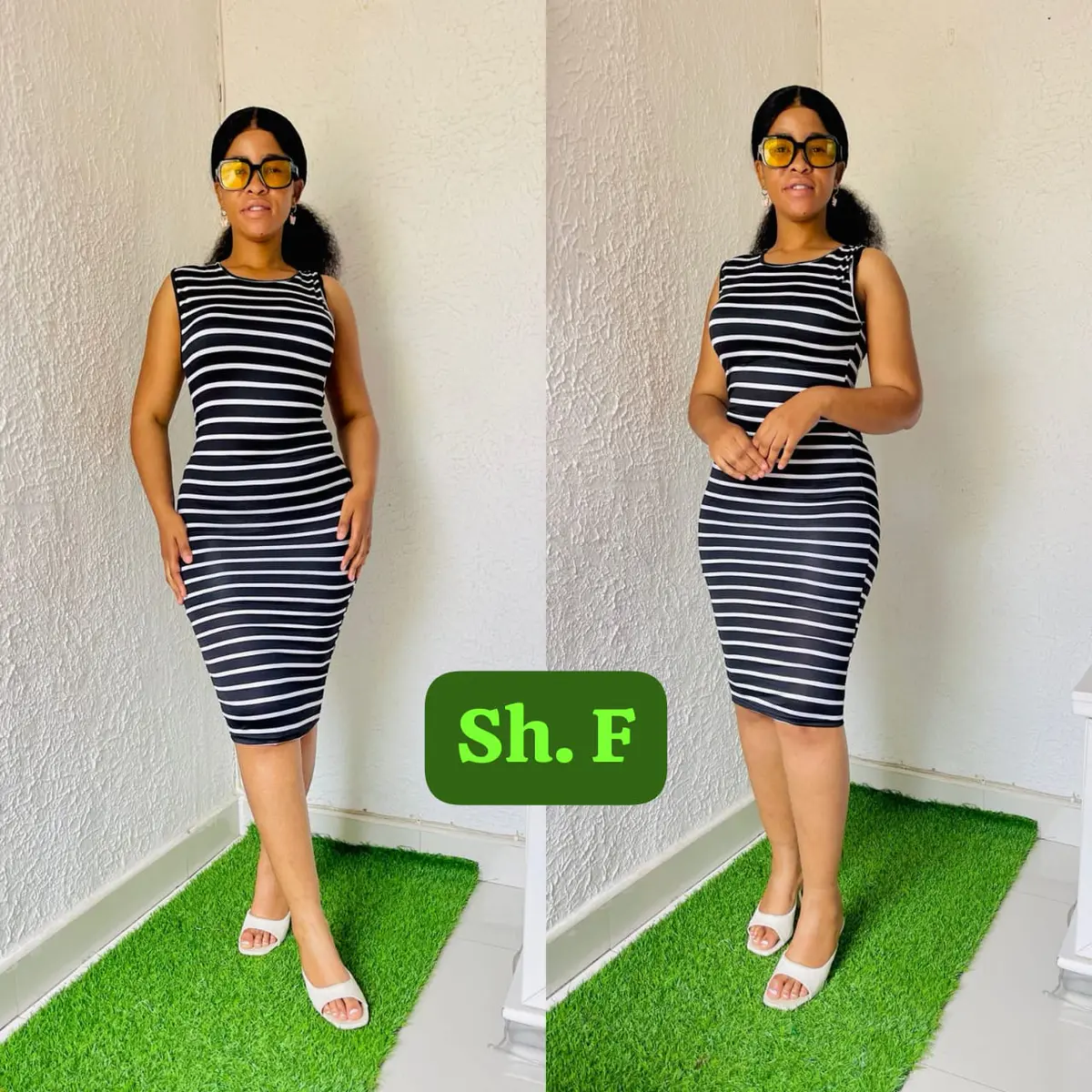 Kit 4 Vestidos Midi Listrados