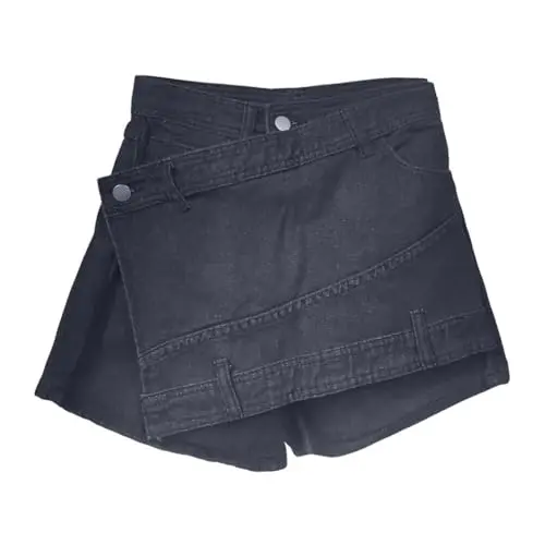 Skort Jeans Feminino Cintura Alta Estilo Coreano