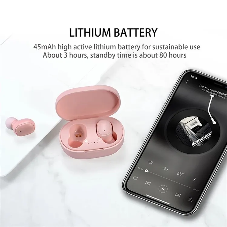 Fone de Ouvido Sem Fio A6s Macaron com Cancelamento de Ruído
