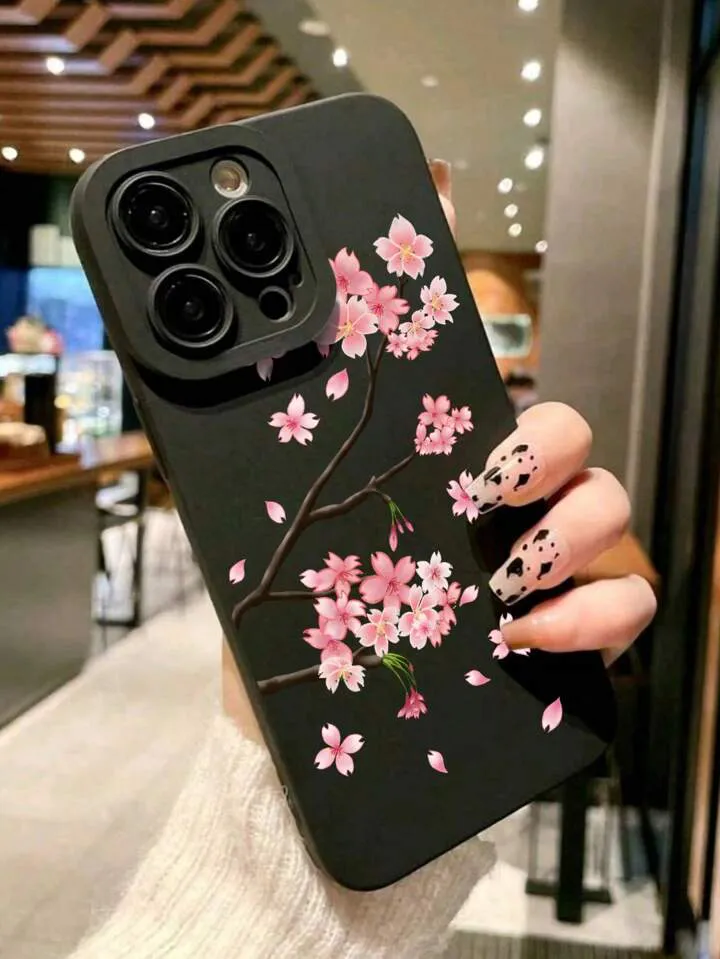 Capa de Telefone TPU Anti-Queda Mármore Rosa Matte