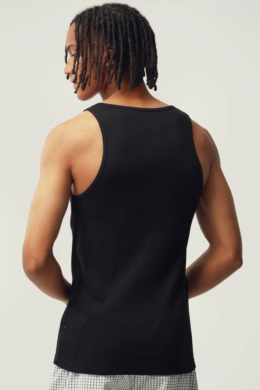 Top de alças Sleep em algodão · Homem · Preto · Modelo 2