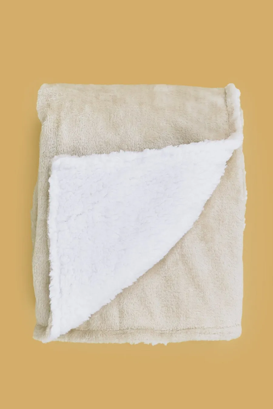 Manta Sherpa em poliéster · Bebé · Creme
