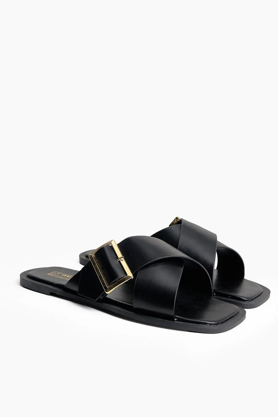 Sandálias com velcro Buckle em poliuretano · Senhora · Preto
