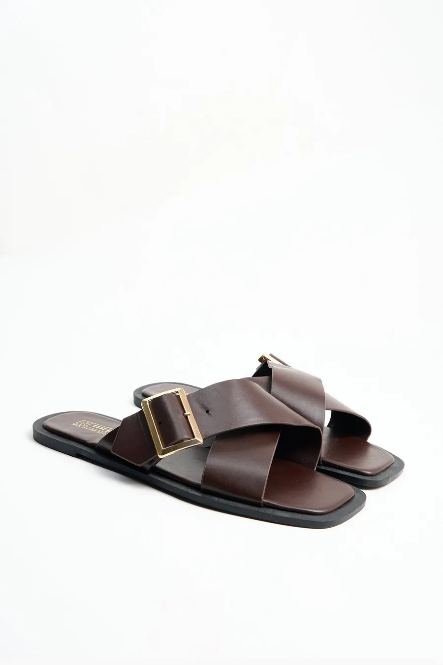 Sandálias com velcro Buckle em poliuretano · Senhora · Castanho