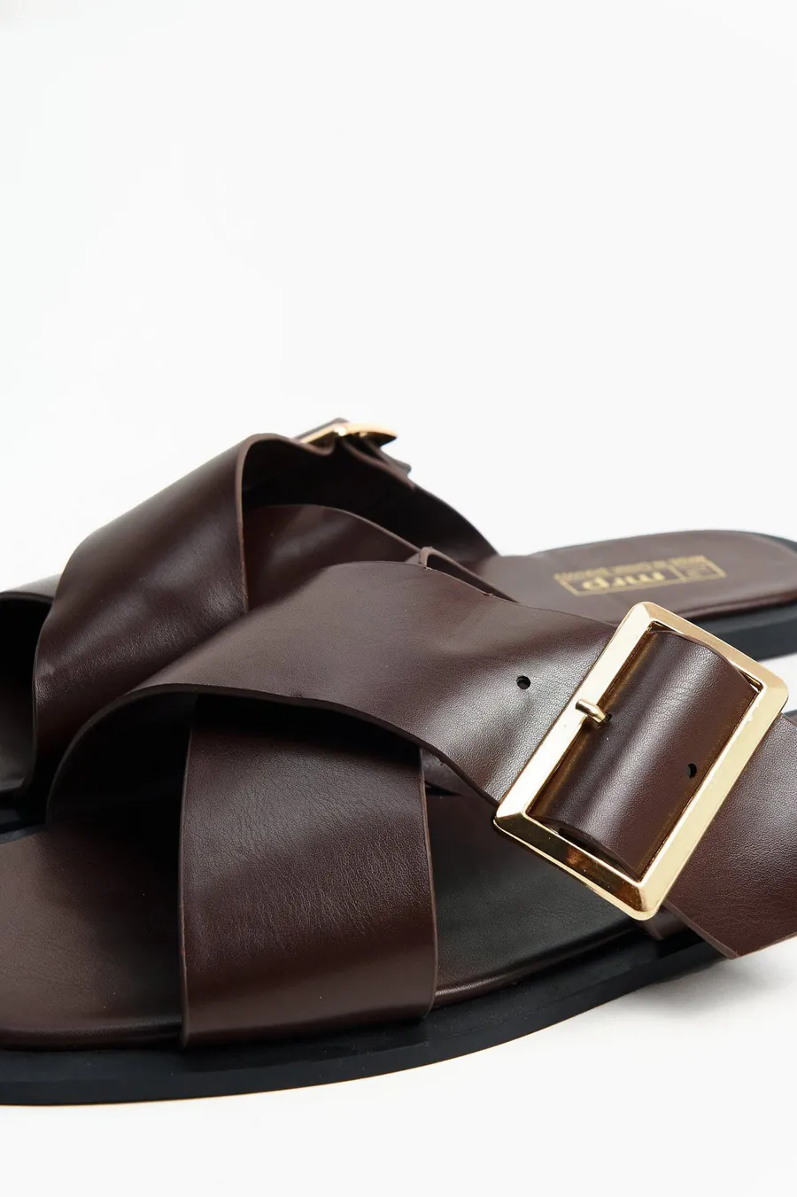 Sandálias com velcro Buckle em poliuretano · Senhora · Castanho