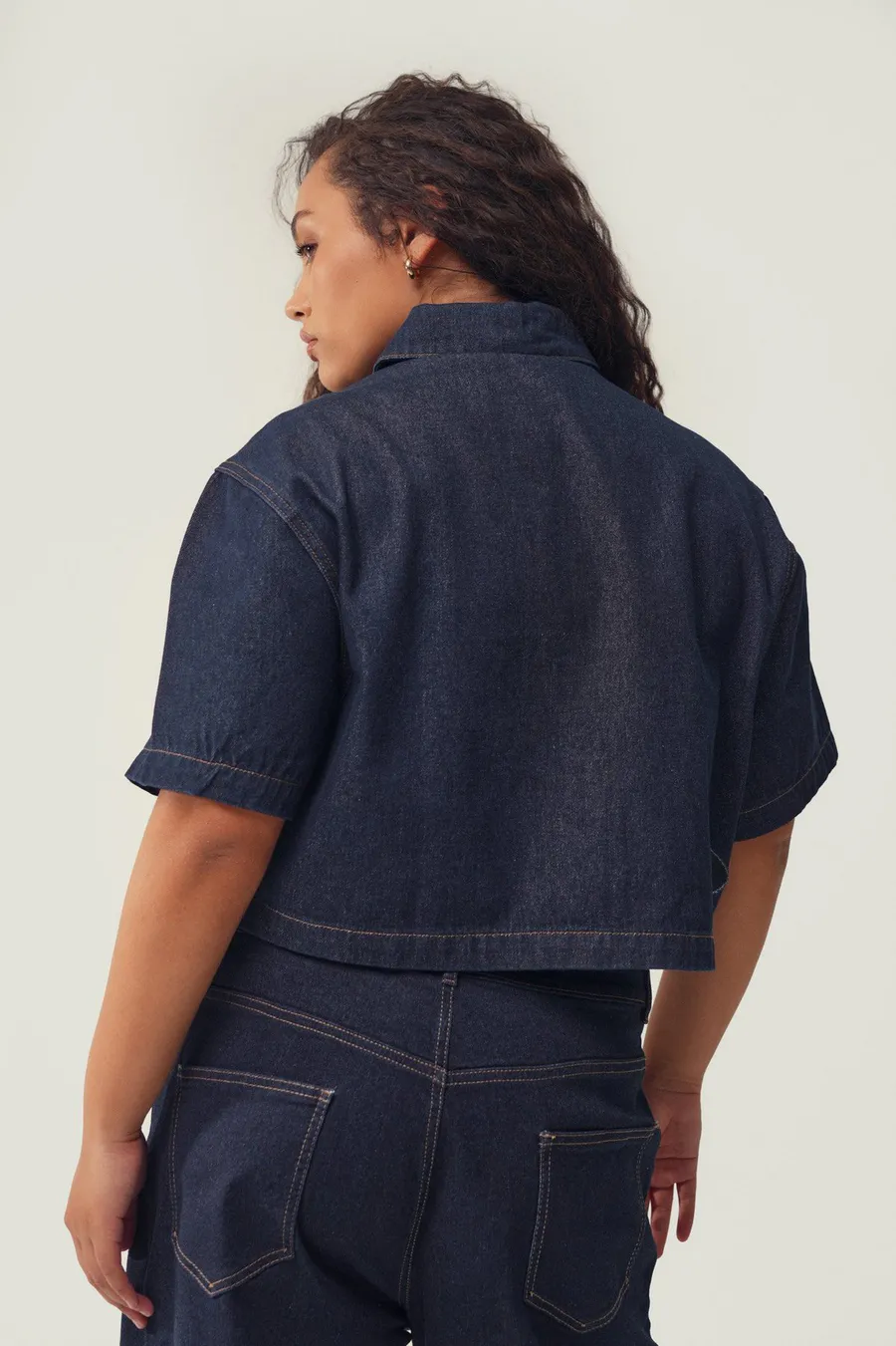 Camisa de ganga · Senhora · Azul Marinho