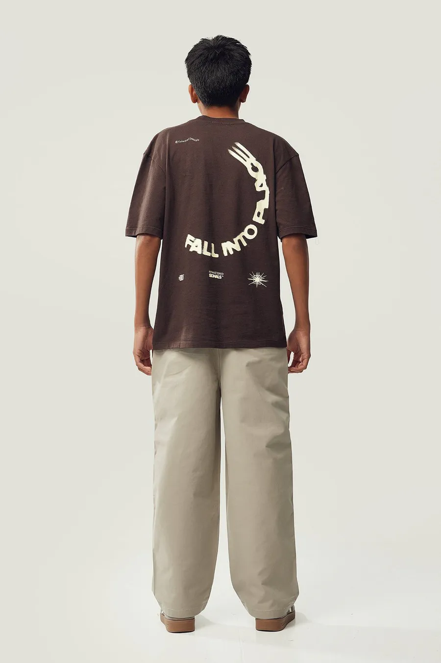 Calças plissado Baggy · Menino