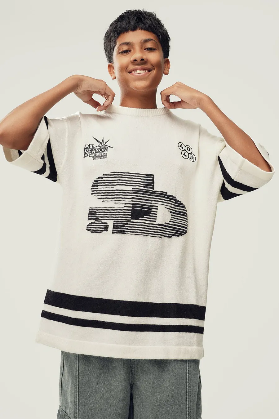 T-shirt de malha · Menino · Creme