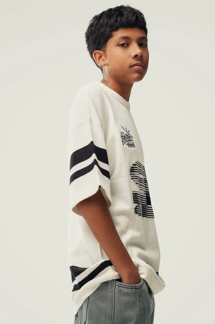 T-shirt de malha · Menino · Creme