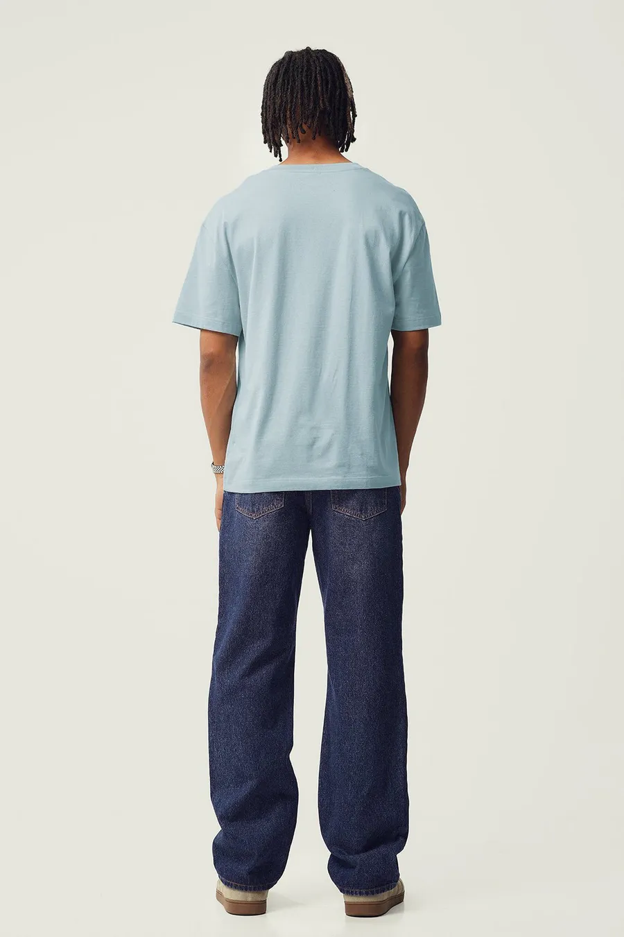 Calças de ganga recto Rigid · Homem · Azul Marinho · Modelo 2