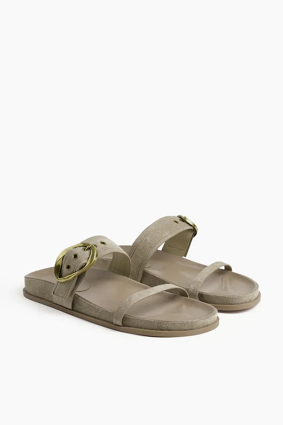 Sandálias com velcro camurça Buckle · Senhora