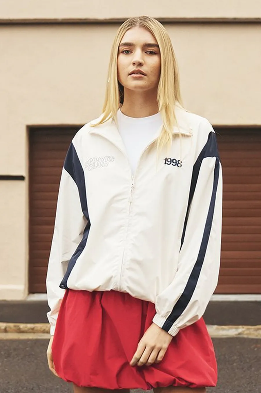 Casaco oversized em poliéster · Senhora · Branco