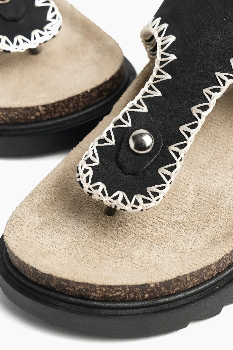 Chinelos plataforma Thong em poliéster · Senhora · Preto