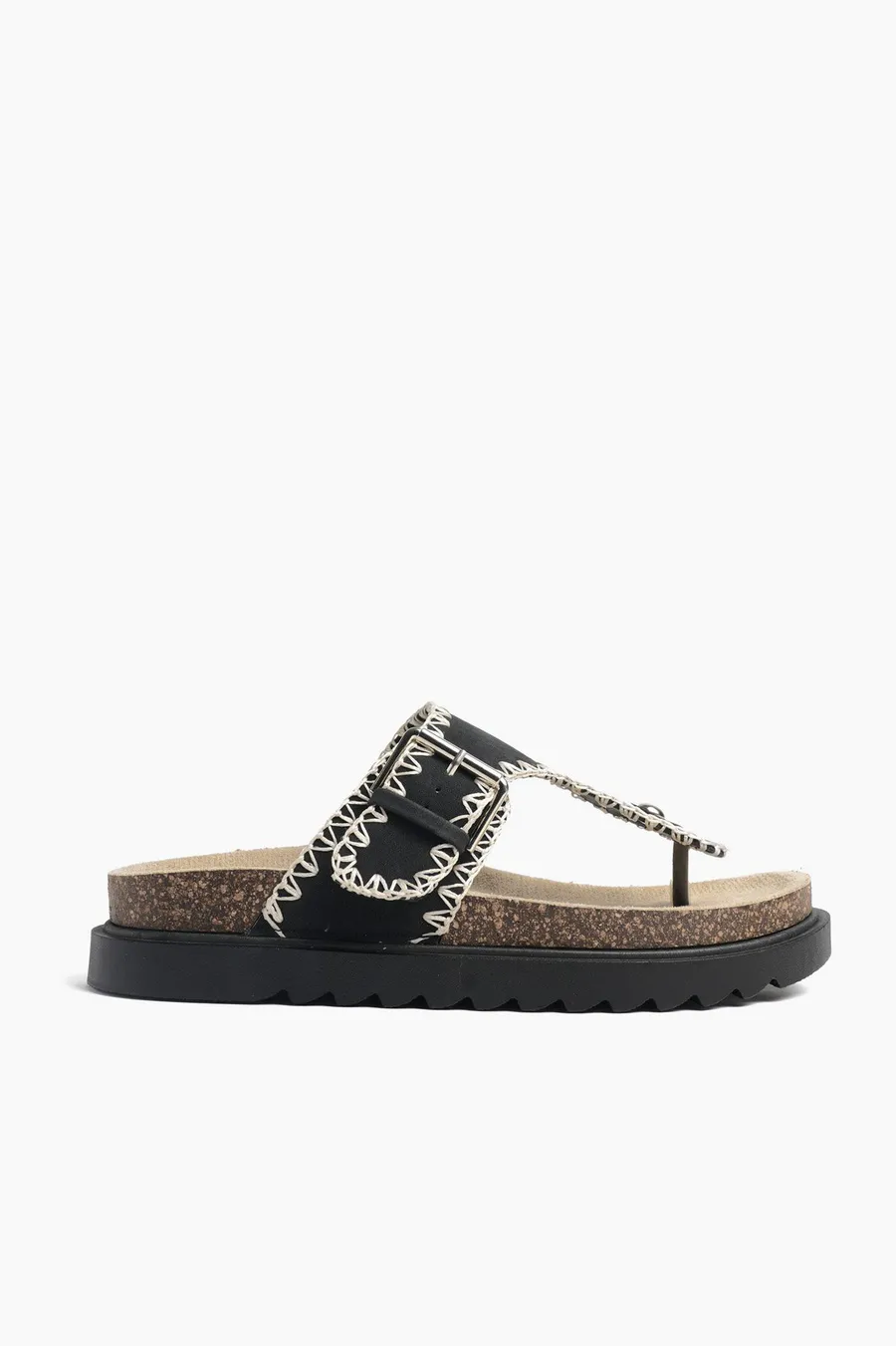 Chinelos plataforma Thong em poliéster · Senhora · Preto