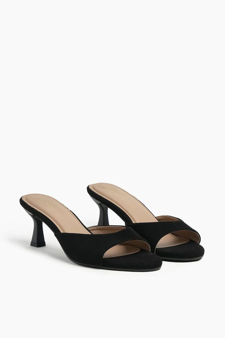 Sapatos de salto camurça Kitten em poliuretano · Senhora · Preto