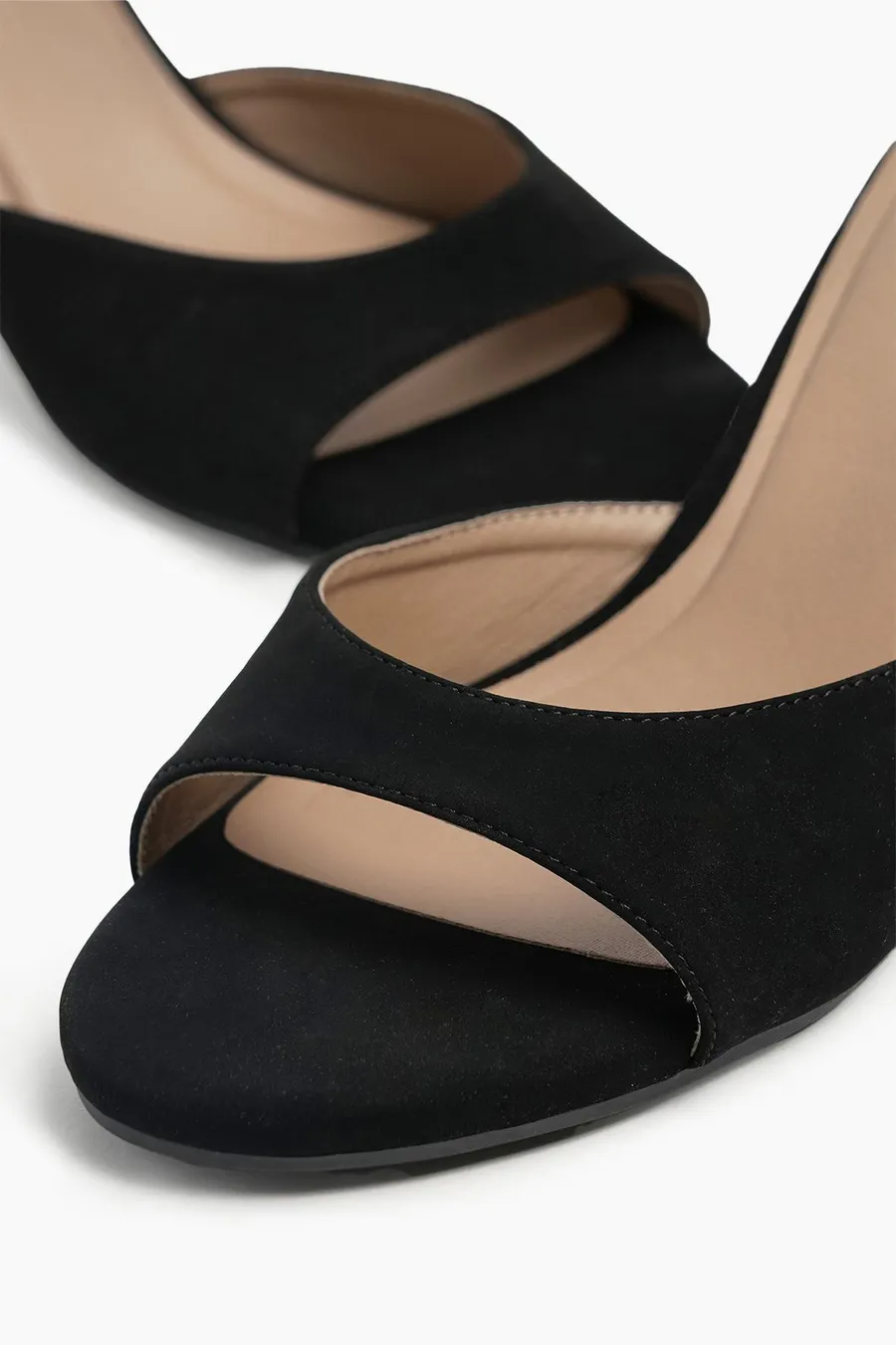 Sapatos de salto camurça Kitten em poliuretano · Senhora · Preto