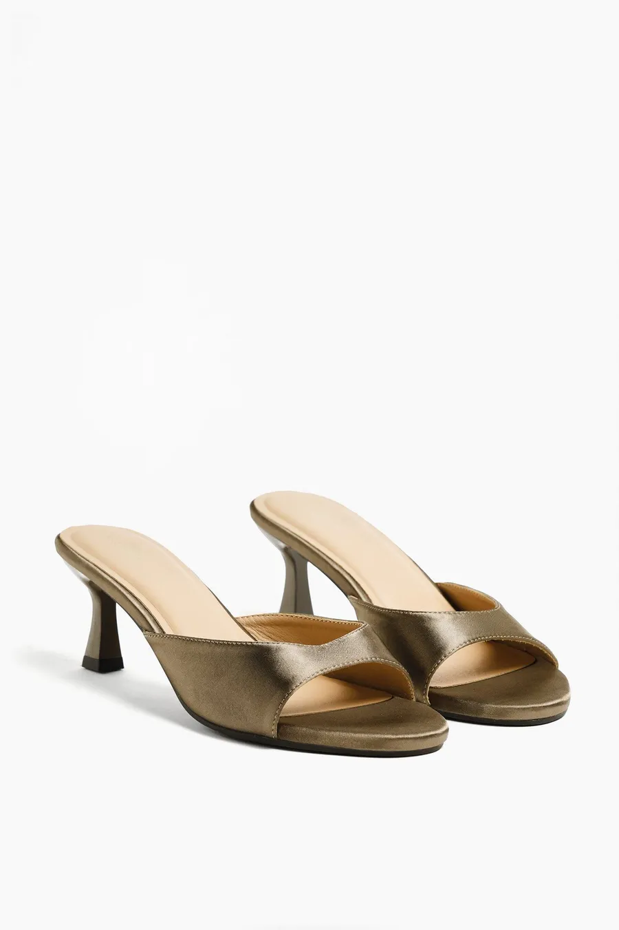 Sapatos de salto Kitten em poliéster · Senhora · Castanho