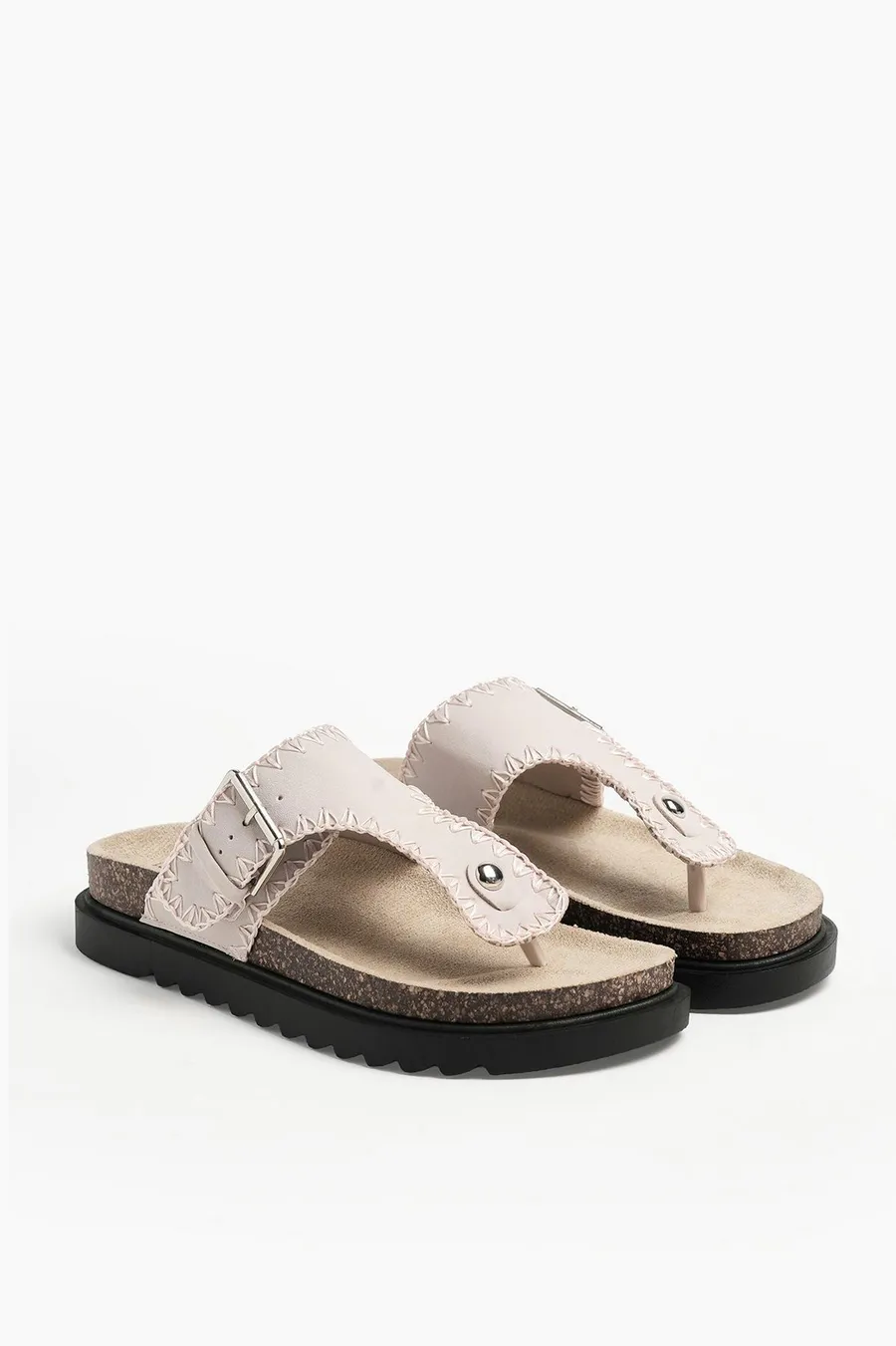 Chinelos plataforma Thong em poliéster · Senhora · Azul Claro