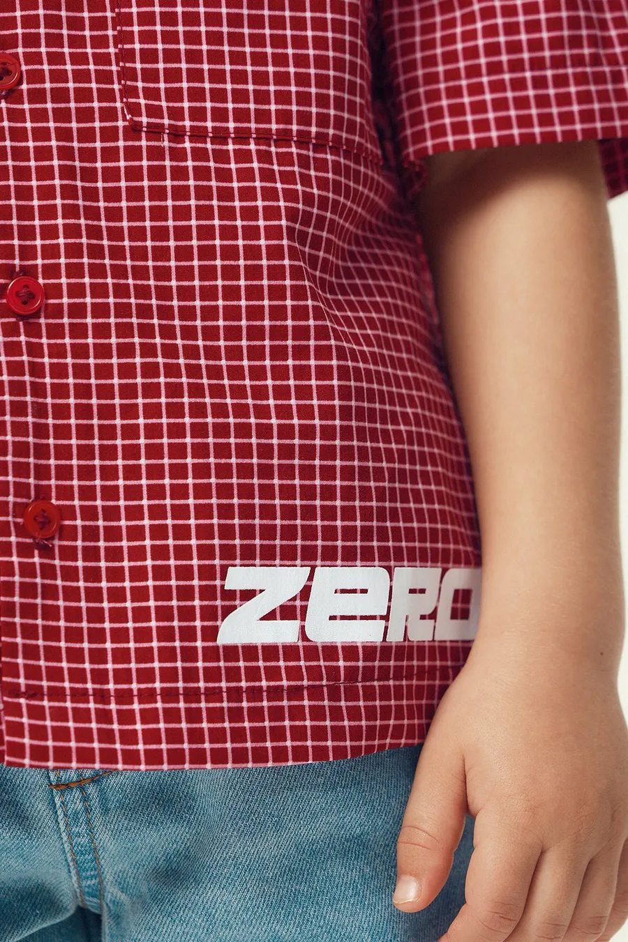 Camisa Boxy em algodão · Menino · Vinho