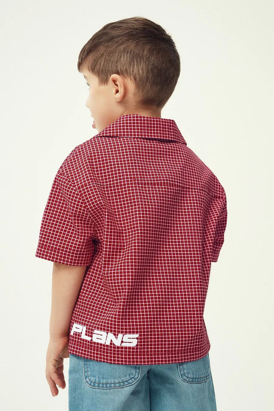 Camisa Boxy em algodão · Menino · Vinho