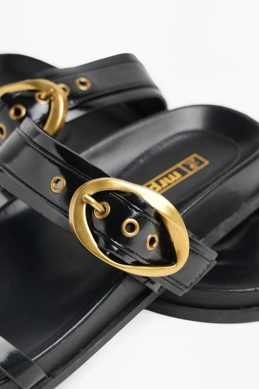 Sandálias com velcro Buckle em poliéster · Senhora · Preto