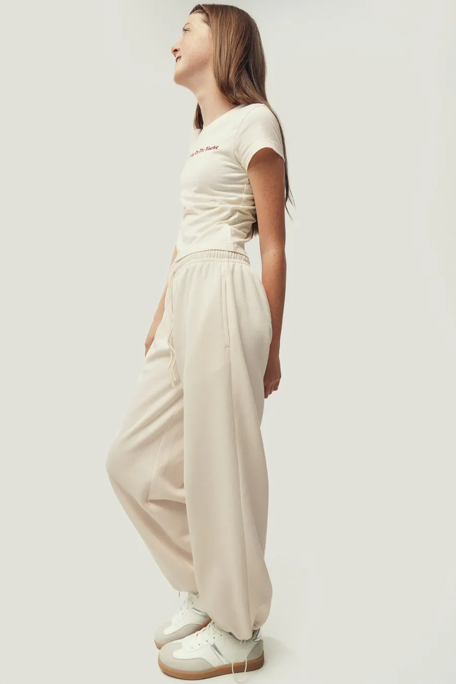 Calças jogger Baggy Boyfriend · Menina · Branco Sujo
