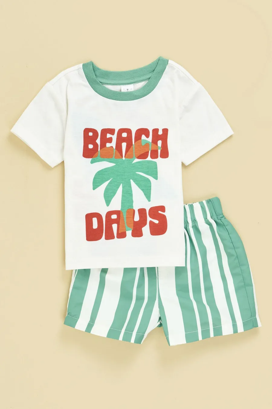 T-shirt em poliéster · Bebé · Creme