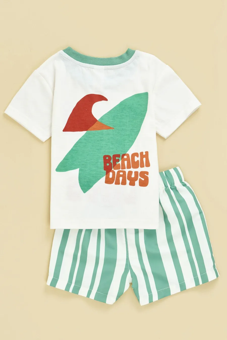 T-shirt em poliéster · Bebé · Creme