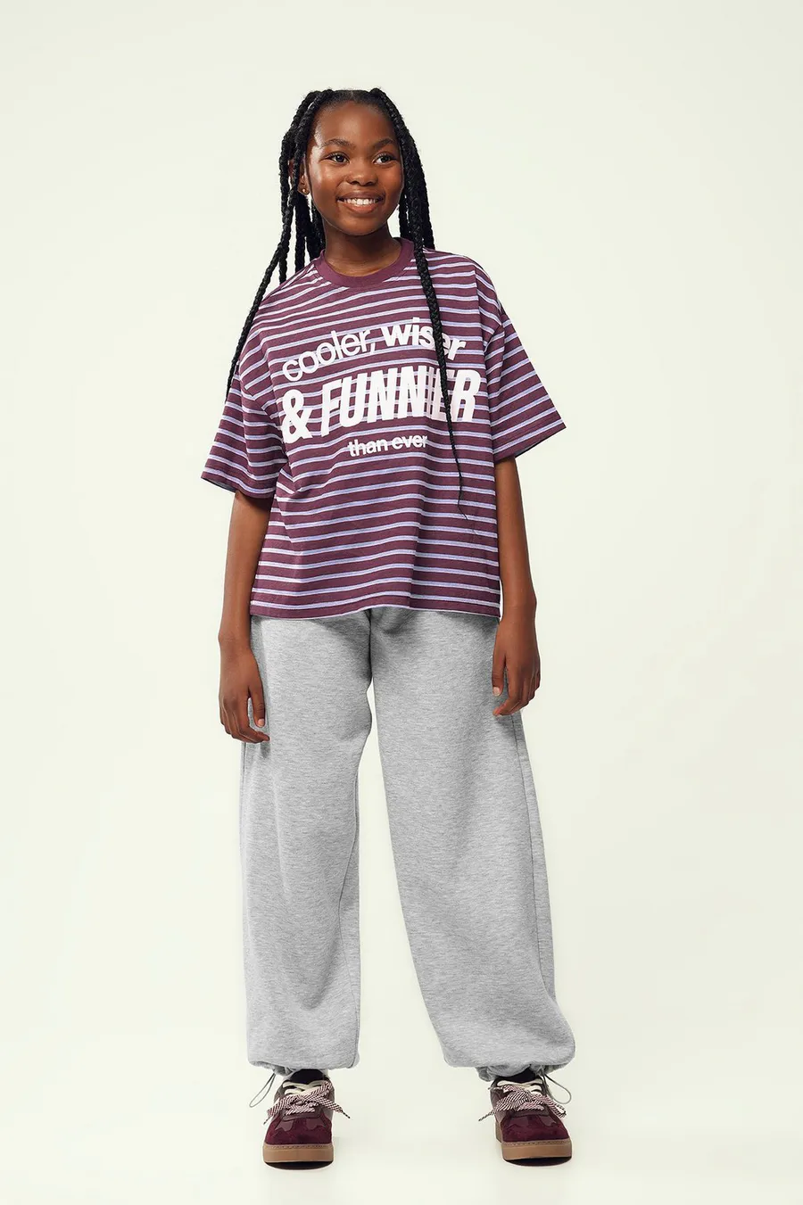 Calças jogger Baggy Boyfriend · Menina · Cinzento