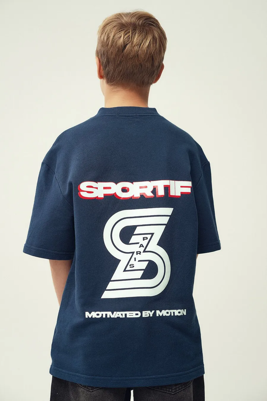 T-shirt Sports em algodão · Menino · Azul Marinho