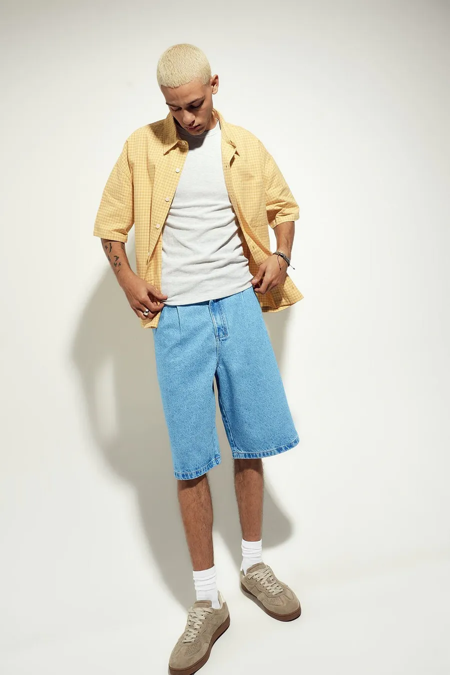 Peça Baggy Bermuda · Homem · Creme