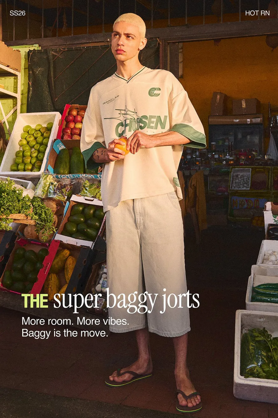 Peça Super Baggy Bermuda · Homem · Azul · Modelo 3