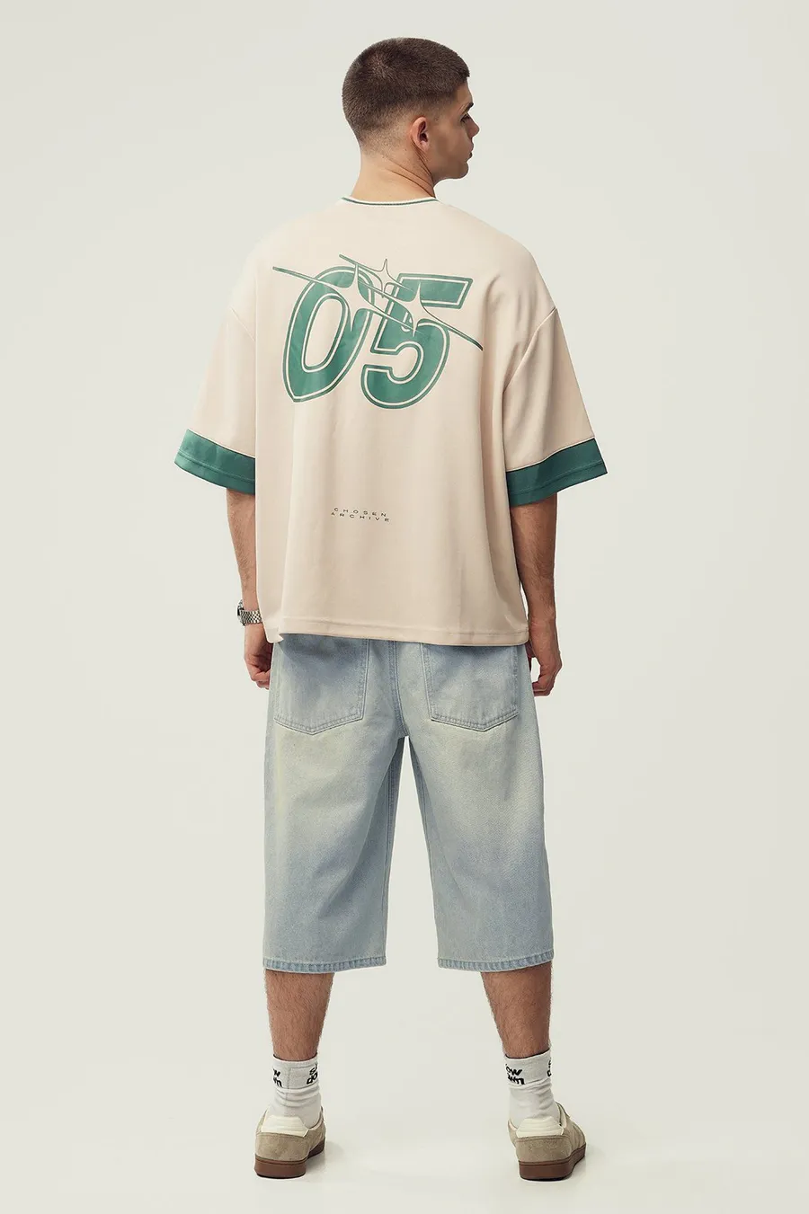 Peça Super Baggy Bermuda · Homem · Azul · Modelo 3
