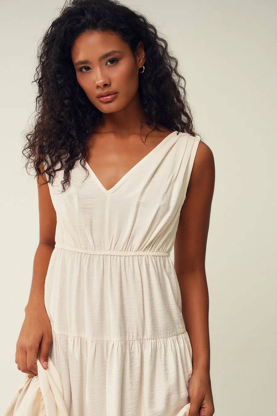 Vestido boca de sino Fit · Senhora · Branco