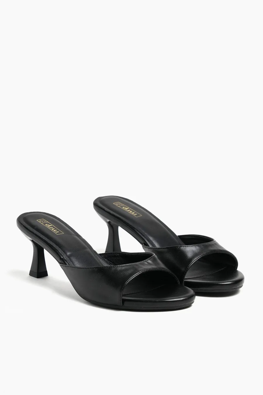 Sapatos de salto Kitten em poliuretano · Senhora · Preto