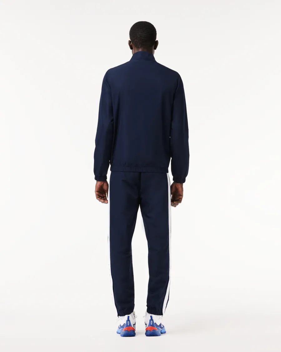 Conjunto Esportivo Masculino Preto Lacoste – Jaqueta e Calça em Tafetá Reciclado