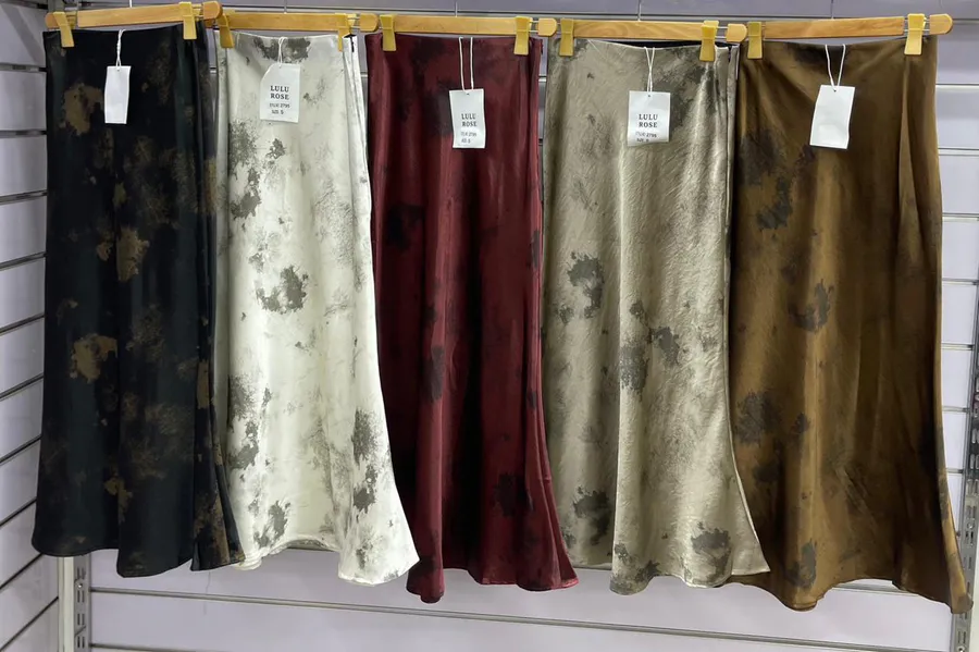 Saia Midi Cetim Estampada Lulu Rose
