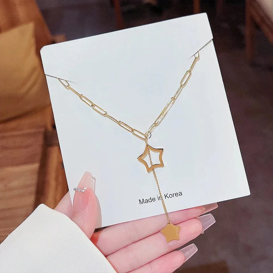 Colar Estrela Dourado Coreano Inoxidável