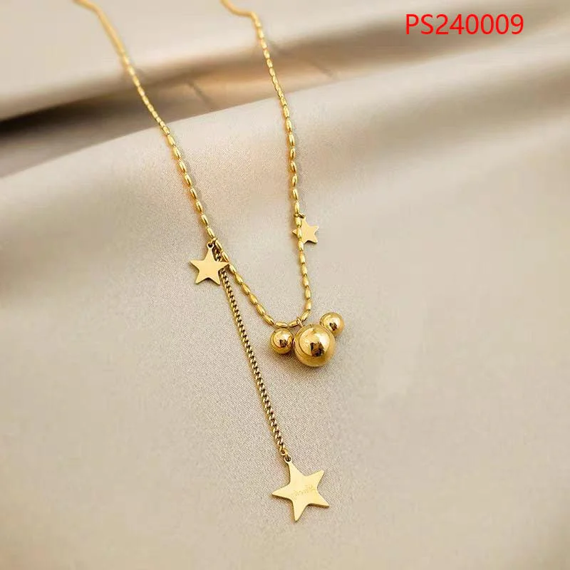 Colar Estrelado Dourado Inoxidável
