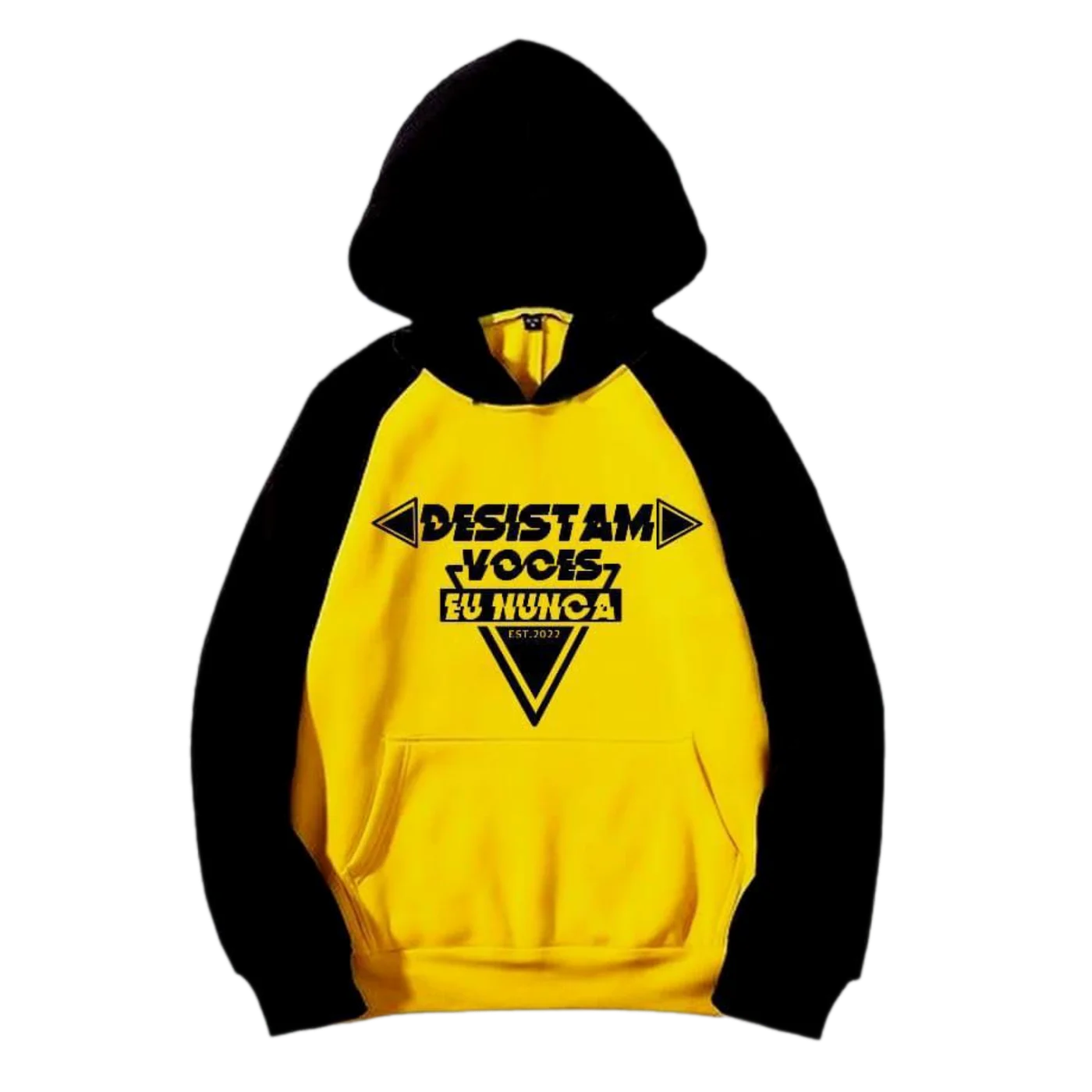 Camisola - Moletom "Desistam Vocês, Eu Nunca" · Preto /Amarelo