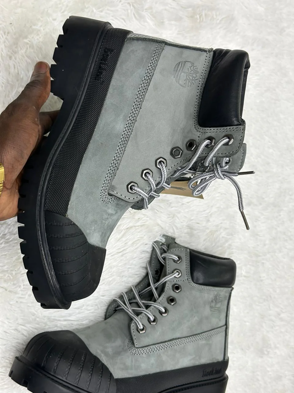 Bota Timberland® Bee Line Cano 6 Polegadas com Biqueira de Borracha · Preto / Cinzento
