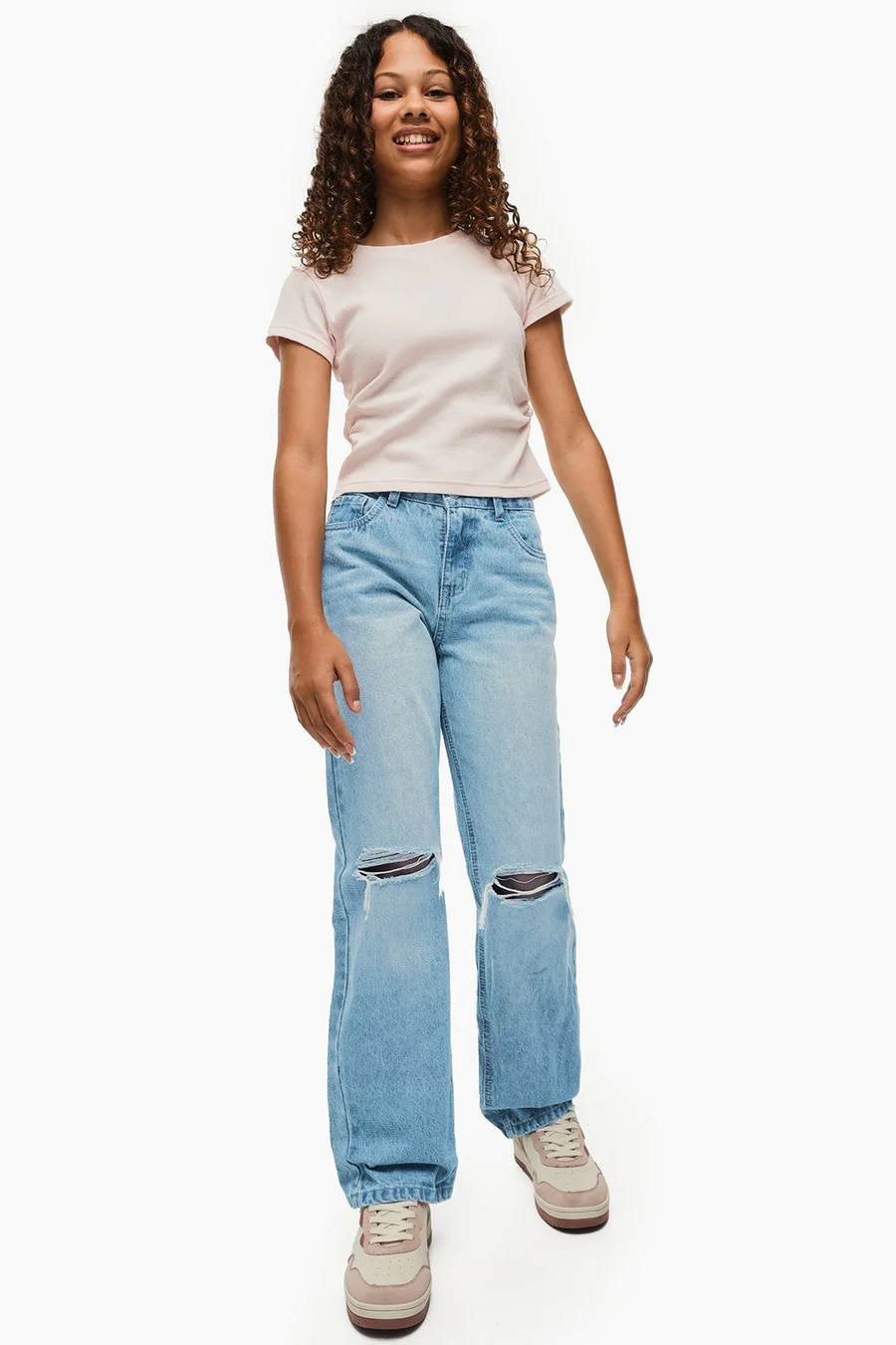 Calças de ganga recto Rigid · Menina