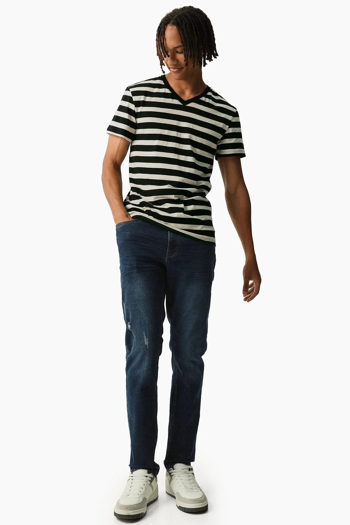Calças de ganga slim · Homem · Preto · Modelo 2
