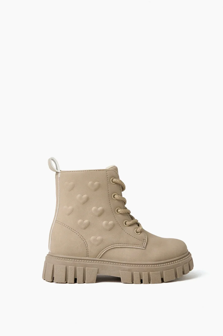 Botas com atacadores Military em poliuretano · Criança · Creme