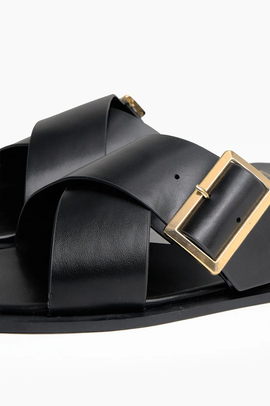 Sandálias com velcro Buckle em poliuretano · Senhora · Preto