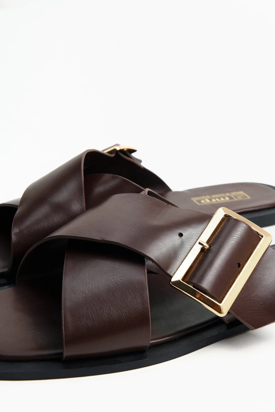 Sandálias com velcro Buckle em poliuretano · Senhora · Castanho