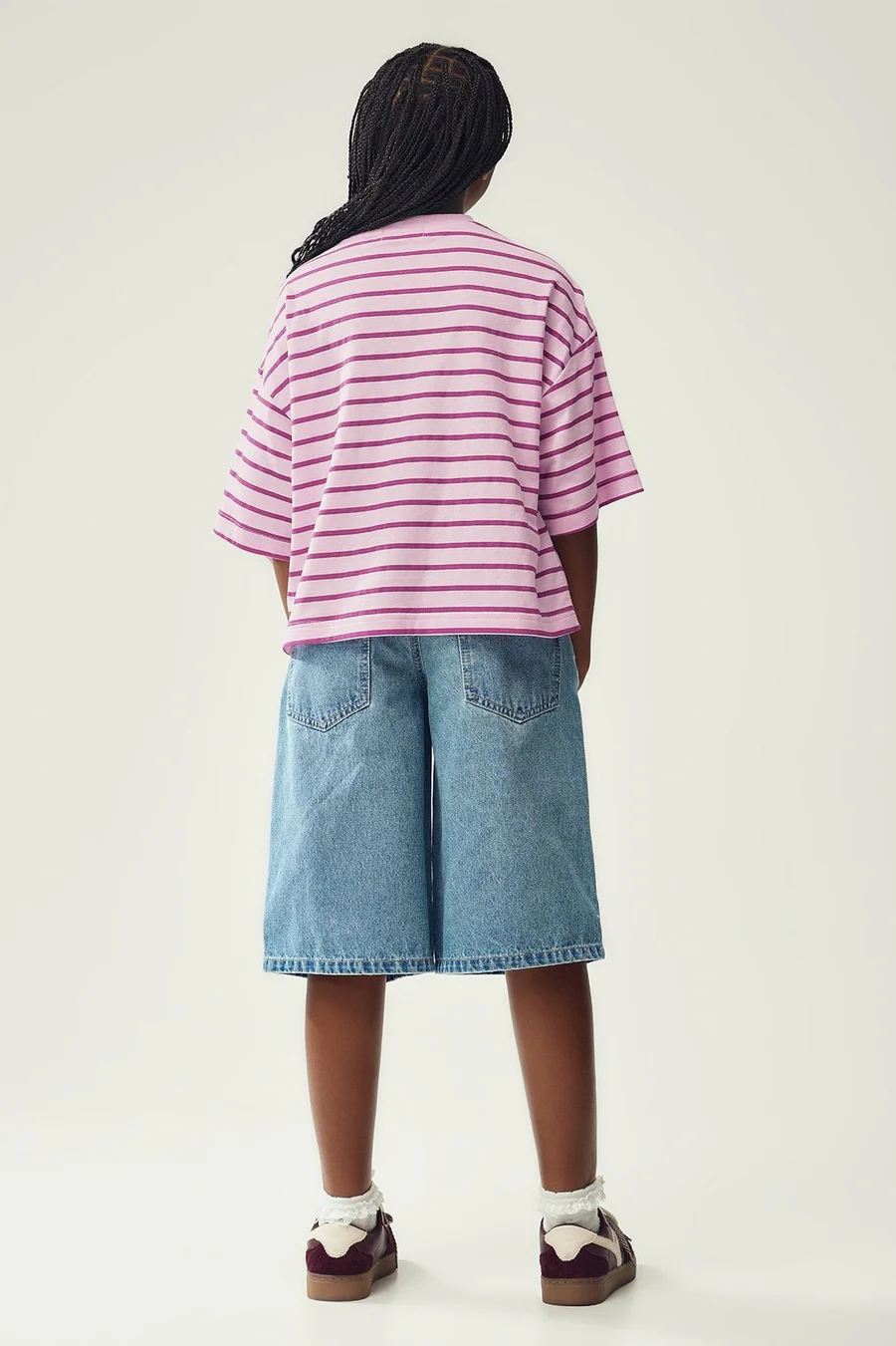 Calções de ganga Baggy · Menina