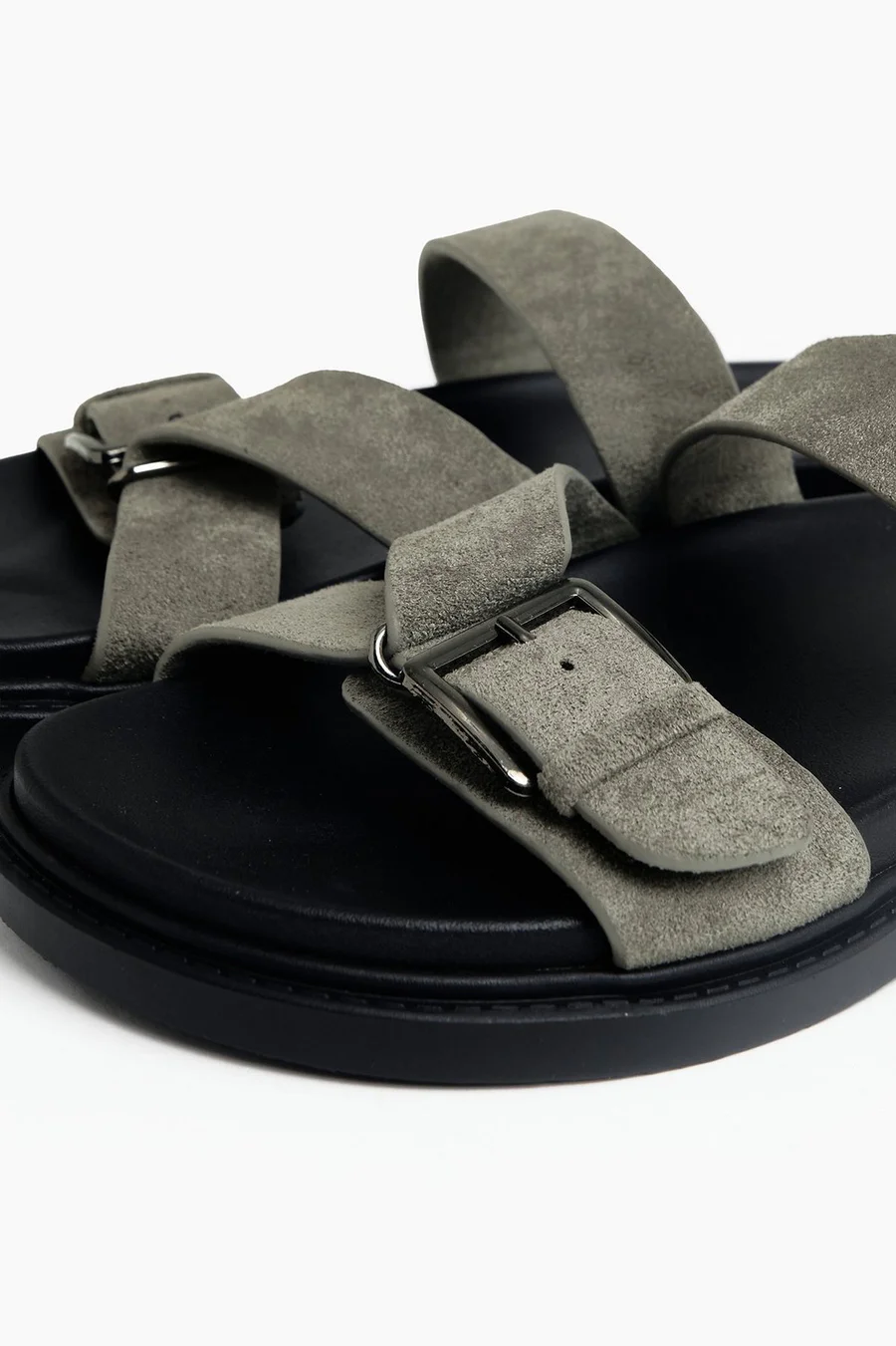 Sandálias com velcro Buckle em poliéster · Senhora · Cinzento