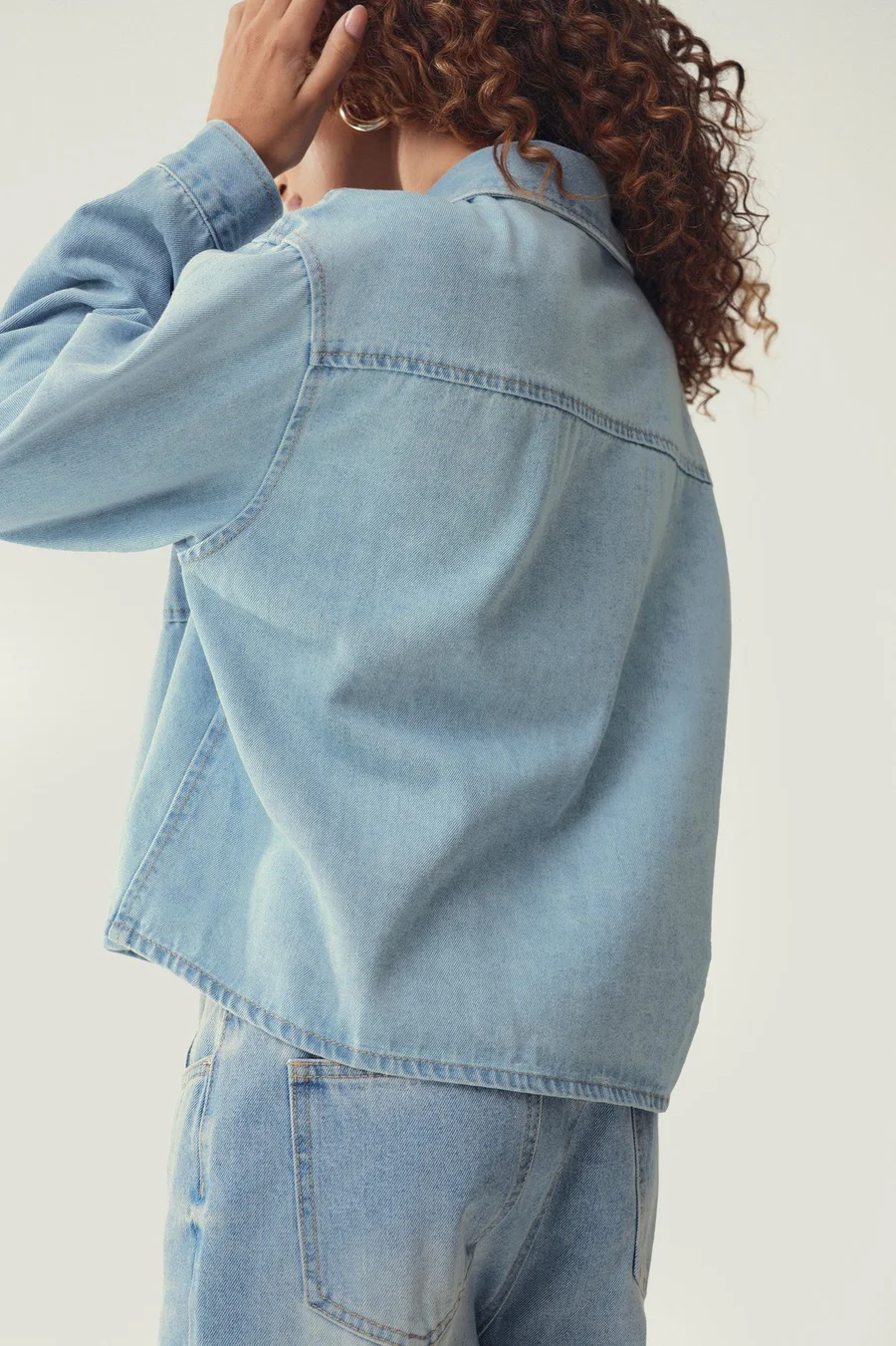 Camisa de ganga · Senhora · Azul · Modelo 2