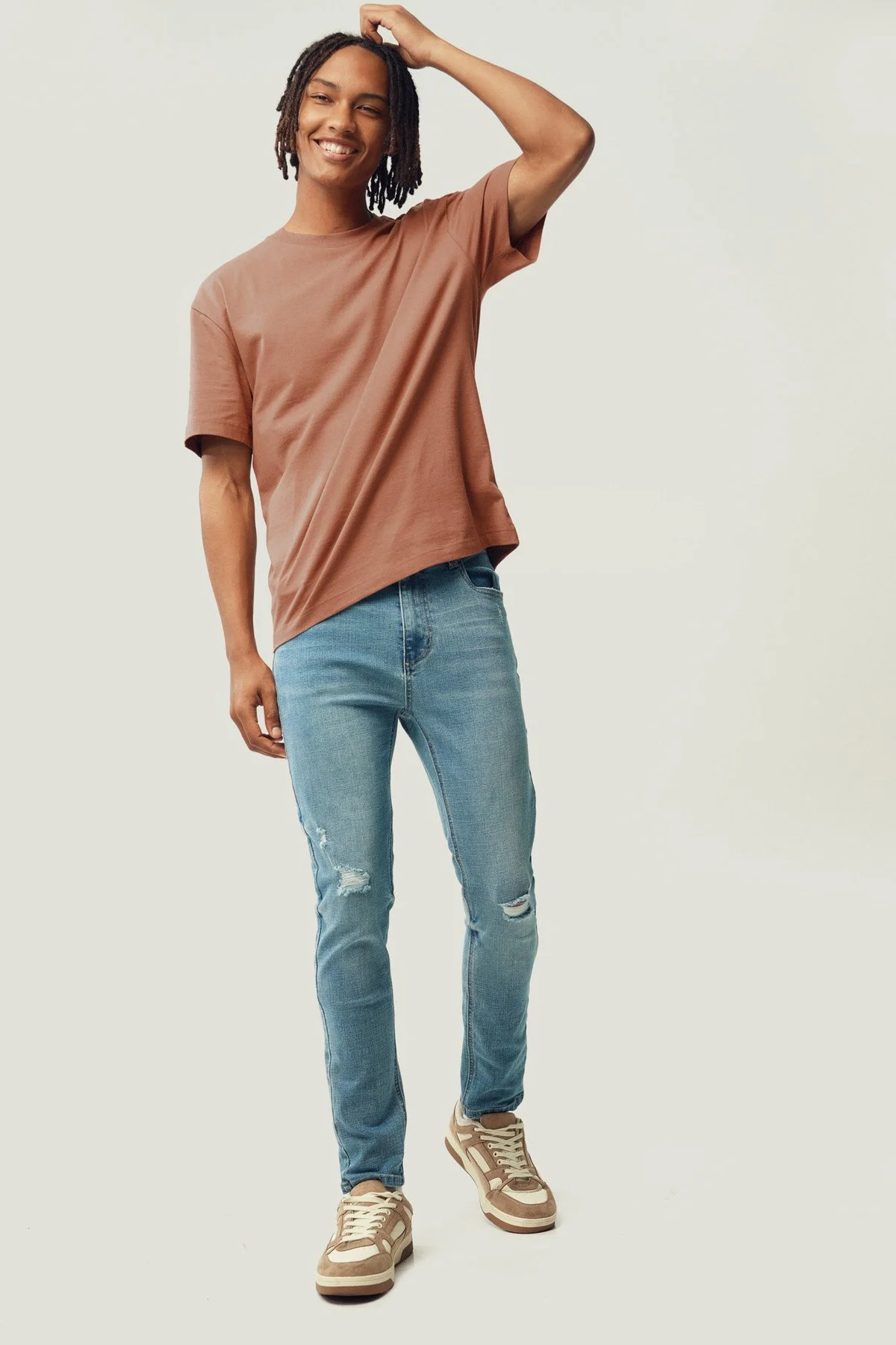Calças de ganga skinny · Homem · Creme